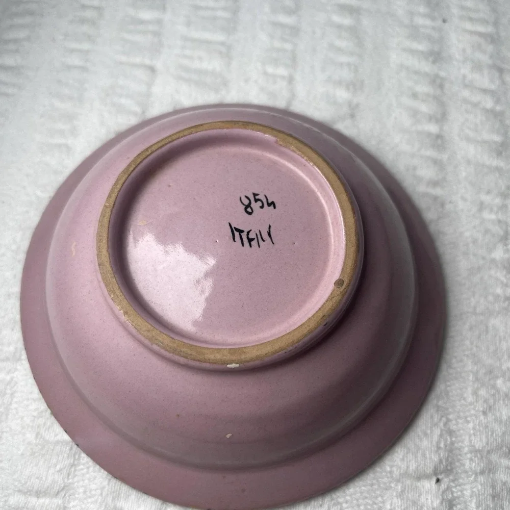 Small Pink Floral Ceramic Trinket Dish. Olive. Condiments Pink And White Floral